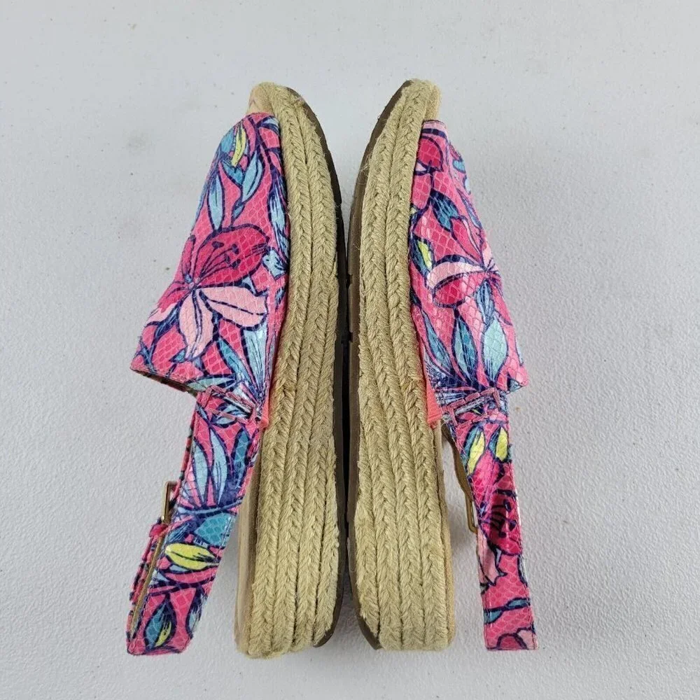 Naturalizer Praline Espadrille Slingback Platform Floral Sandals Soft 7.5 Pink